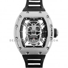 RM 052-01 Tourbillon Skull in Titanium on Black Rubber Strap
