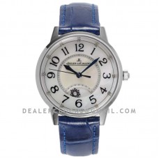 Rendez-vous Classic Night & Day 34mm MOP Dial in White Gold on Blue Leather Strap