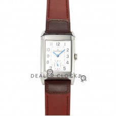 Reverso Tribute Duoface Small Second White/Black Dial in Red Strap