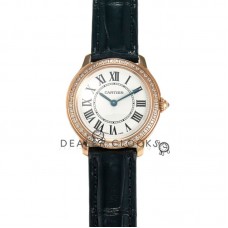 Ronde Must De Cartier 29mm White Dial with Diamond Bezel in Rose Gold Ronde Must De Cartier 29mm White Dial with Diamond Bezel in Rose Gold