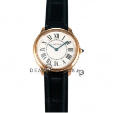 Ronde Must De Cartier 36mm White Dial in Rose Gold