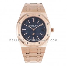Royal Oak 15202 39mm Blue Dial in Rose Gold
