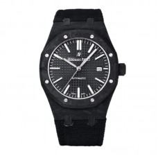 Royal Oak 15400 Black Dial in Carbon Fibre on Black Nylon Strap