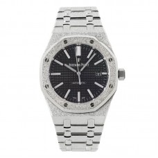 Royal Oak 15450ST 37mm Black Dial in Frosted Gold