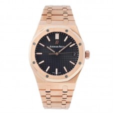 Royal Oak 15450ST 37mm Black Dial in Frosted Rose Gold Royal Oak 15450ST 37mm Black Dial in Frosted Rose Gold