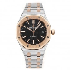 Royal Oak 15450ST 37mm Black Dial in Steel and Rose Gold