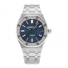 Royal Oak 15450ST 37mm Blue Dial in Steel Diamond Bezel