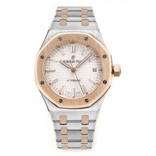 Royal Oak 15450ST 37mm White Dial in Steel and Rose Gold