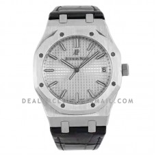 Royal Oak 15500 41mm White Dial in Steel on Leather Strap Royal Oak 15500 41mm White Dial in Steel on Leather Strap