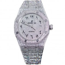 Royal Oak 41mm 15400 Iced Out Steel in Arabic Markers