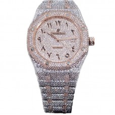 Royal Oak 41mm 15400 Iced Out Steel/Rose Gold in Arabic Markers