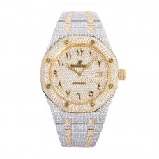 Royal Oak 41mm 15400 Iced Out Steel/Yellow Gold in Arabic Markers