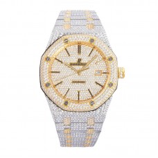 Royal Oak 41mm 15400 Iced Out Steel/Yellow Gold in Stick Markers