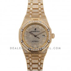 Royal Oak 41mm 15402OR Full Diamond Paved In Pink Gold on Bracelet