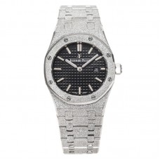 Royal Oak Frosted Gold Quartz Black Dial