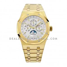 Royal Oak Perpetual Calendar Yellow Gold 26574BA White Dial