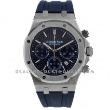 Royal Oak Self-Winding Chronograph Blue Dial in Steel on Rubber Strap