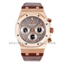 Royal Oak Self-Winding Chronograph Grey Dial in Rose Gold on Leather Strap Royal Oak Self-Winding Chronograph Grey Dial in Rose Gold on Leather Strap