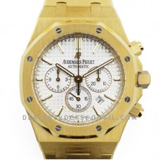 Royal Oak Self-Winding Chronograph White Dial in Yellow Gold