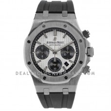 Royal Oak Self-Winding Chronograph White/Grey Dial in Steel on Rubber Strap Royal Oak Self-Winding Chronograph White/Grey Dial in Steel on Rubber Strap
