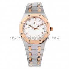 Royal Oak Selfwinding 77350SR 34mm White Dial in Pink Gold/Steel