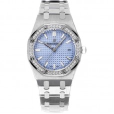 Royal Oak Selfwinding 77351ST 34mm Light Blue Dial in Steel with Diamond Bezel