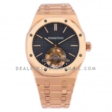 Royal Oak Tourbillon Extra-Thin Black Dial in Rose Gold