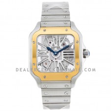 Santos De Cartier Watch Skeleton Dial in Steel/Yellow Gold Santos De Cartier Watch Skeleton Dial in Steel/Yellow Gold