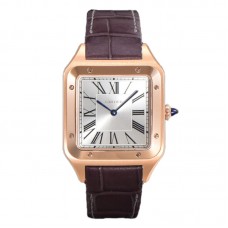 Santos-Dumont (Extra-Large) Silver Dial in Rose Gold on Purple Leather Strap Ref. WGSA0032 Santos-Dumont (Extra-Large) Silver Dial in Rose Gold on Purple Leather Strap Ref. WGSA0032
