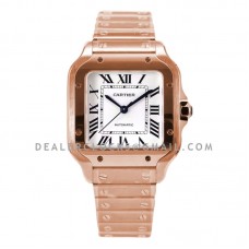 Santos de Cartier 35mm White Dial in Rose Gold Santos de Cartier 35mm White Dial in Rose Gold
