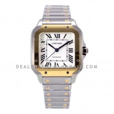 Santos de Cartier 35mm White Dial in Steel/Yellow Gold Santos de Cartier 35mm White Dial in Steel/Yellow Gold