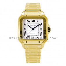 Santos de Cartier 35mm White Dial in Yellow Gold Santos de Cartier 35mm White Dial in Yellow Gold
