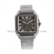 Santos de Cartier 40mm Grey Dial in Steel/PVD