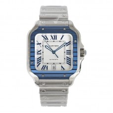 Santos de Cartier 40mm White Dial in Steel Ref. WSSA0047