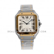 Santos de Cartier 40mm White Dial in Steel/Yellow Gold Santos de Cartier 40mm White Dial in Steel/Yellow Gold