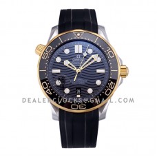 Seamaster Diver 300M Omega Co-Axial Master Chronometer 42mm Black Dial with Black Bezel in Steel/Yellow Gold on Rubber Strap Seamaster Diver 300M Omega Co-Axial Master Chronometer 42mm Black Dial with Black Bezel in Steel/Yellow Gold on Rubber Strap