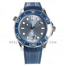 Seamaster Diver 300M Omega Co-Axial Master Chronometer 42mm Grey Dial with Blue Bezel on Rubber Strap Seamaster Diver 300M Omega Co-Axial Master Chronometer 42mm Grey Dial with Blue Bezel on Rubber Strap