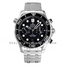 Seamaster Diver 300m Co-Axial Master Chronometer Chronograph 44mm Black Dial in Steel Ref: 210.30.44.51.01.001