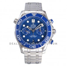 Seamaster Diver 300m Co-Axial Master Chronometer Chronograph 44mm Blue Dial in Steel Ref: 210.30.44.51.03.001
