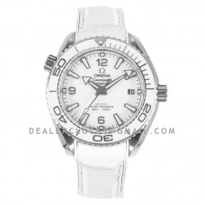 Seamaster Planet Ocean 600M Co-Axial Master Chronometer White Dial 39.5mm on Leather Strap