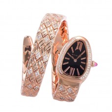 Serpenti Seduttori Watch Black Dial in Rose Gold with Diamonds