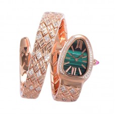 Serpenti Seduttori Watch Green Dial in Rose Gold with Diamonds