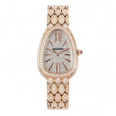Serpenti Seduttori Watch Full Diamond Paved Dial in Yellow Gold