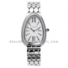 Serpenti Seduttori Watch Ref: 103361 White Dial in Steel with Diamonds Serpenti Seduttori Watch Ref: 103361 White Dial in Steel with Diamonds