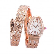 Serpenti Seduttori Watch White Dial in Rose Gold with Diamonds Serpenti Seduttori Watch White Dial in Rose Gold with Diamonds