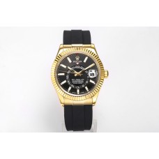 Sky-Dweller 326938 Black Dial in Yellow Gold on Rubber Strap Sky-Dweller 326938 Black Dial in Yellow Gold on Rubber Strap