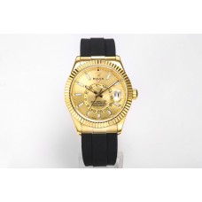 Sky-Dweller 326938 Champagne Dial in Yellow Gold on Rubber Strap Sky-Dweller 326938 Champagne Dial in Yellow Gold on Rubber Strap