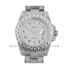 Submariner 116659 Full Diamond Paved Dial with Arabic Markers in Steel
