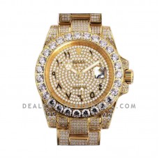 Submariner 116659 Full Diamond Paved Dial with Arabic Markers in Yellow Gold Submariner 116659 Full Diamond Paved Dial with Arabic Markers in Yellow Gold