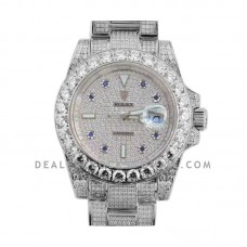 Submariner 116659 Full Diamond Paved Dial with Blue Diamonds in Steel